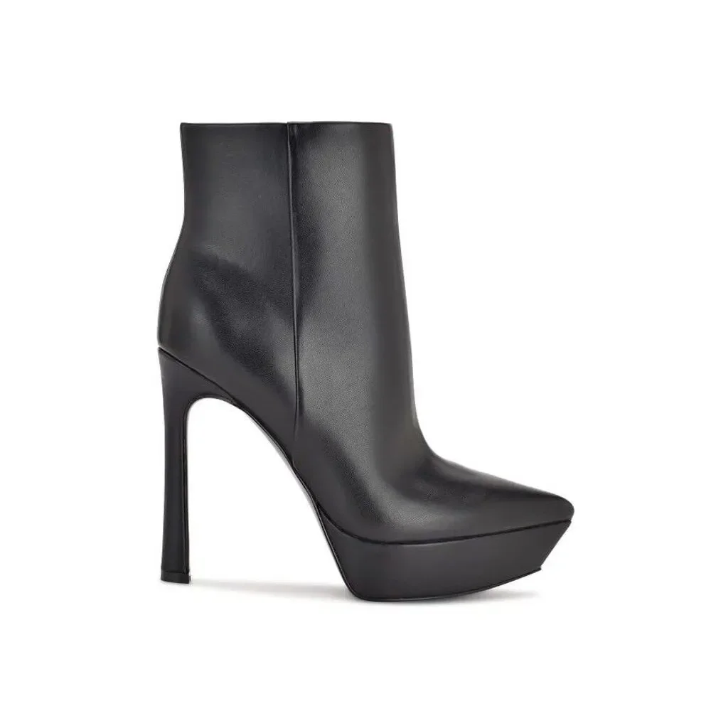 Nine West Womens 10 M Black Loraa Platform High Heel Booties DISPLAY QX5